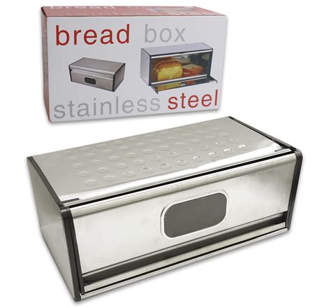 stainless steel bread box made in usa|large stainless steel bread box.